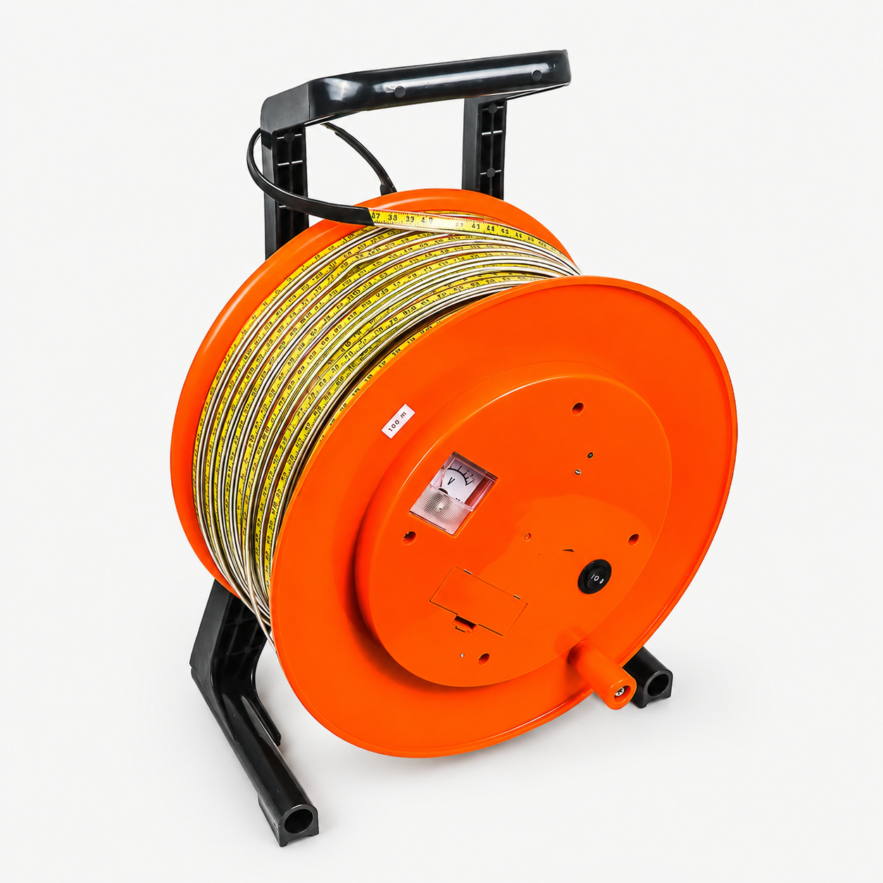 100m water level dip meter with orange reel and graduated tape