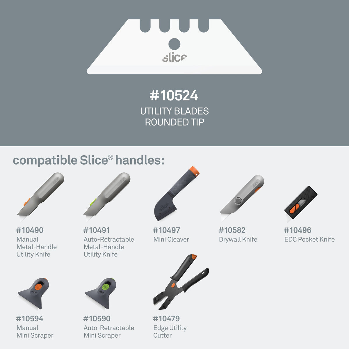 Slice 10524 Rounded-Tip Ceramic Utility Blades – Pack of 2
