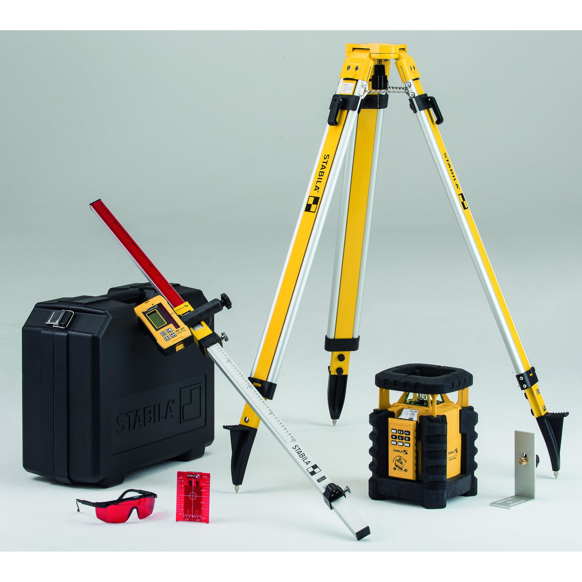 Stabila LAR 350 rotating laser in use on site