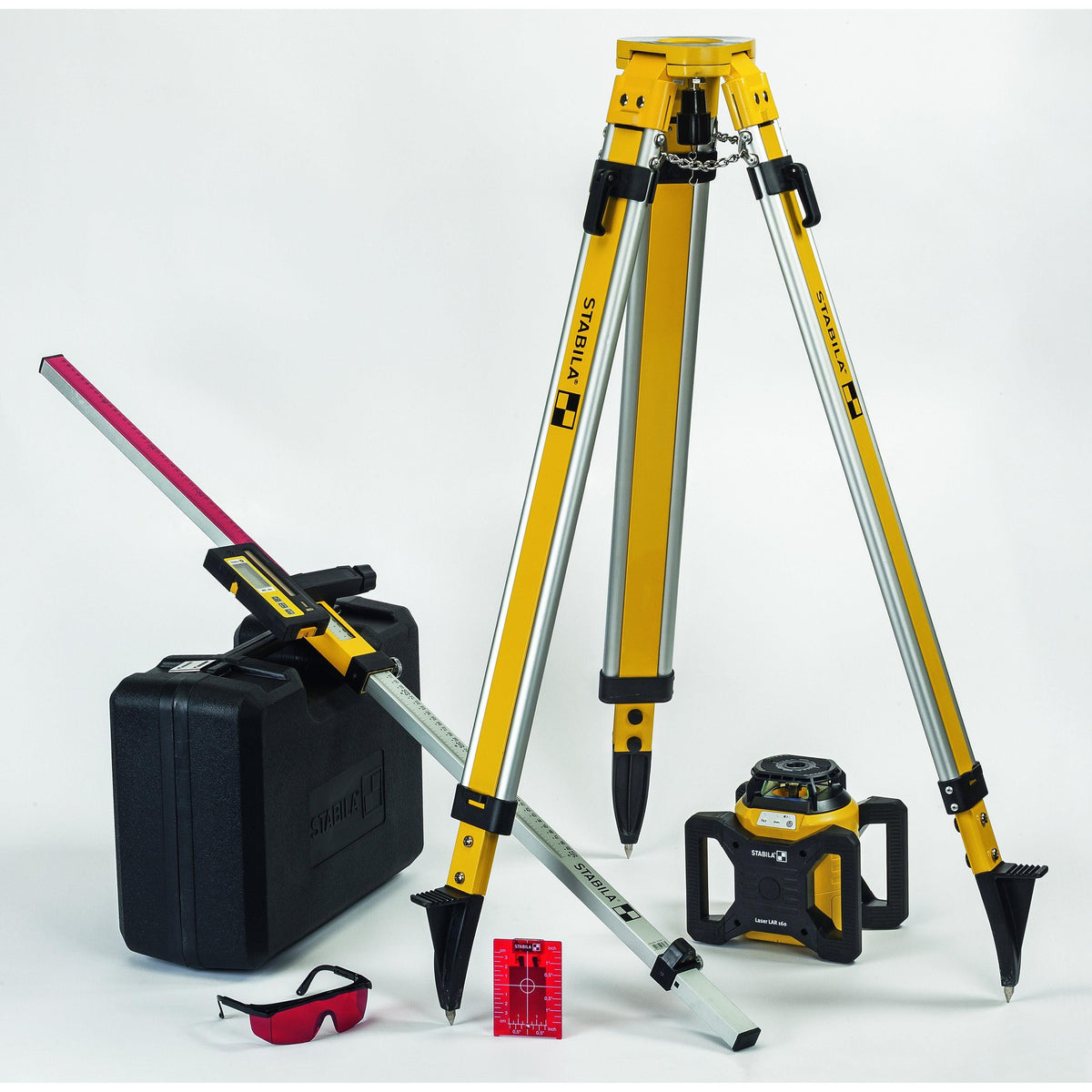 Stabila LAR 160 rotating laser in use on site