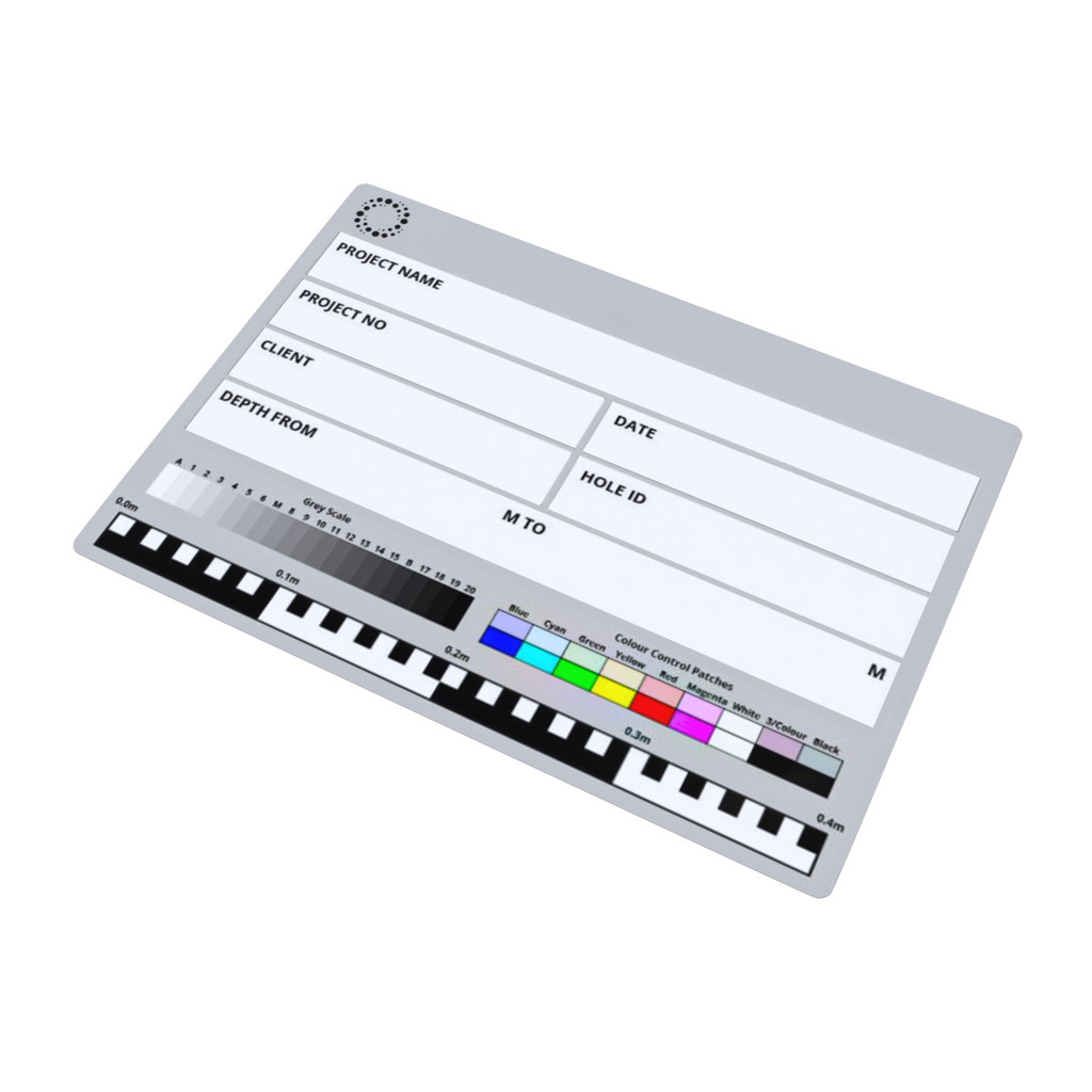 Geotechnical Photo Board – A3 Site Logging Board with Colour Scale, Greyscale & Depth Ruler