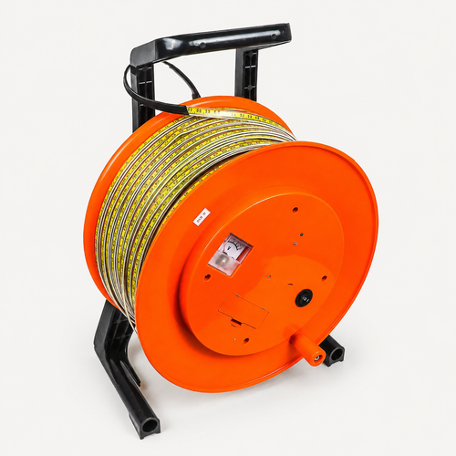 50m water level dip meter with orange reel and graduated tape