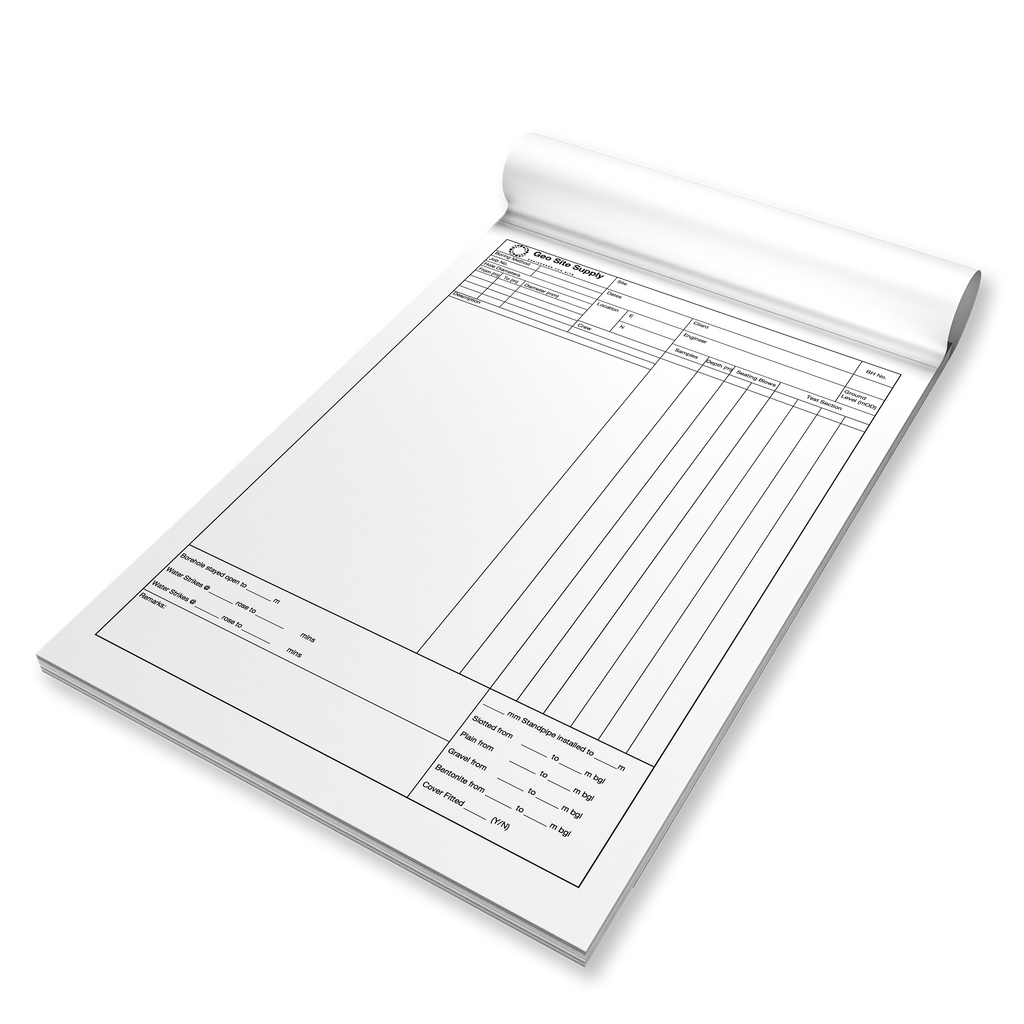 A4 Drilling Log Book – 3-Part NCR Triplicate (Pack of 10 Books)
