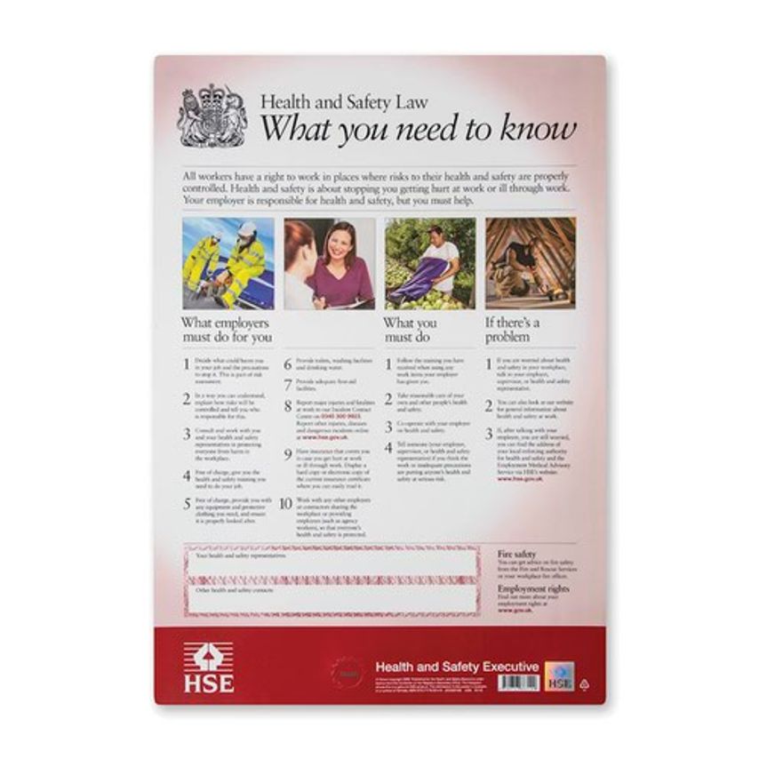 HSE Health & Safety Law Poster – A2 Size