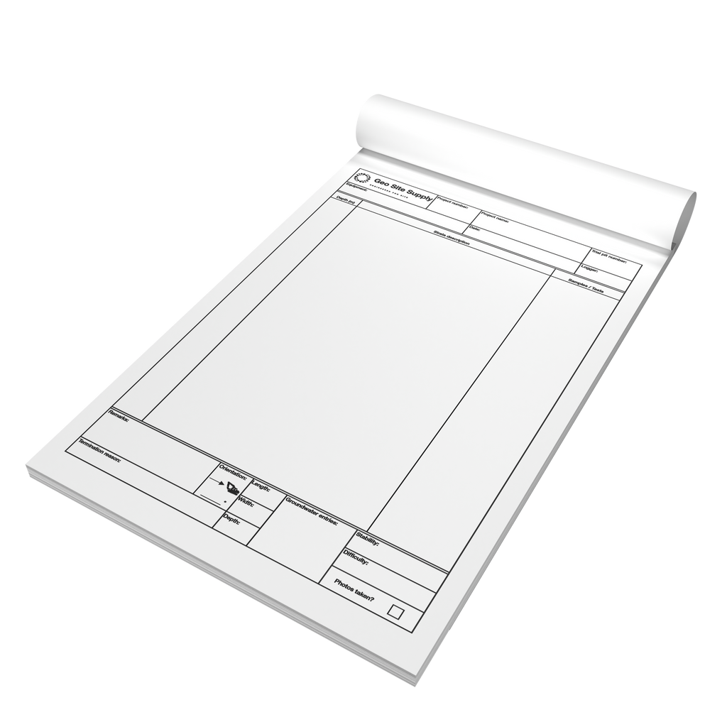 Trial Pit Log Book – A4 Standard Field Pad