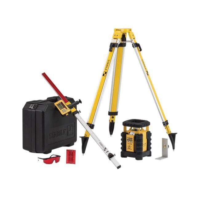 Stabila LAR 350 rotating laser kit with remote, receiver, tripod and levelling rod