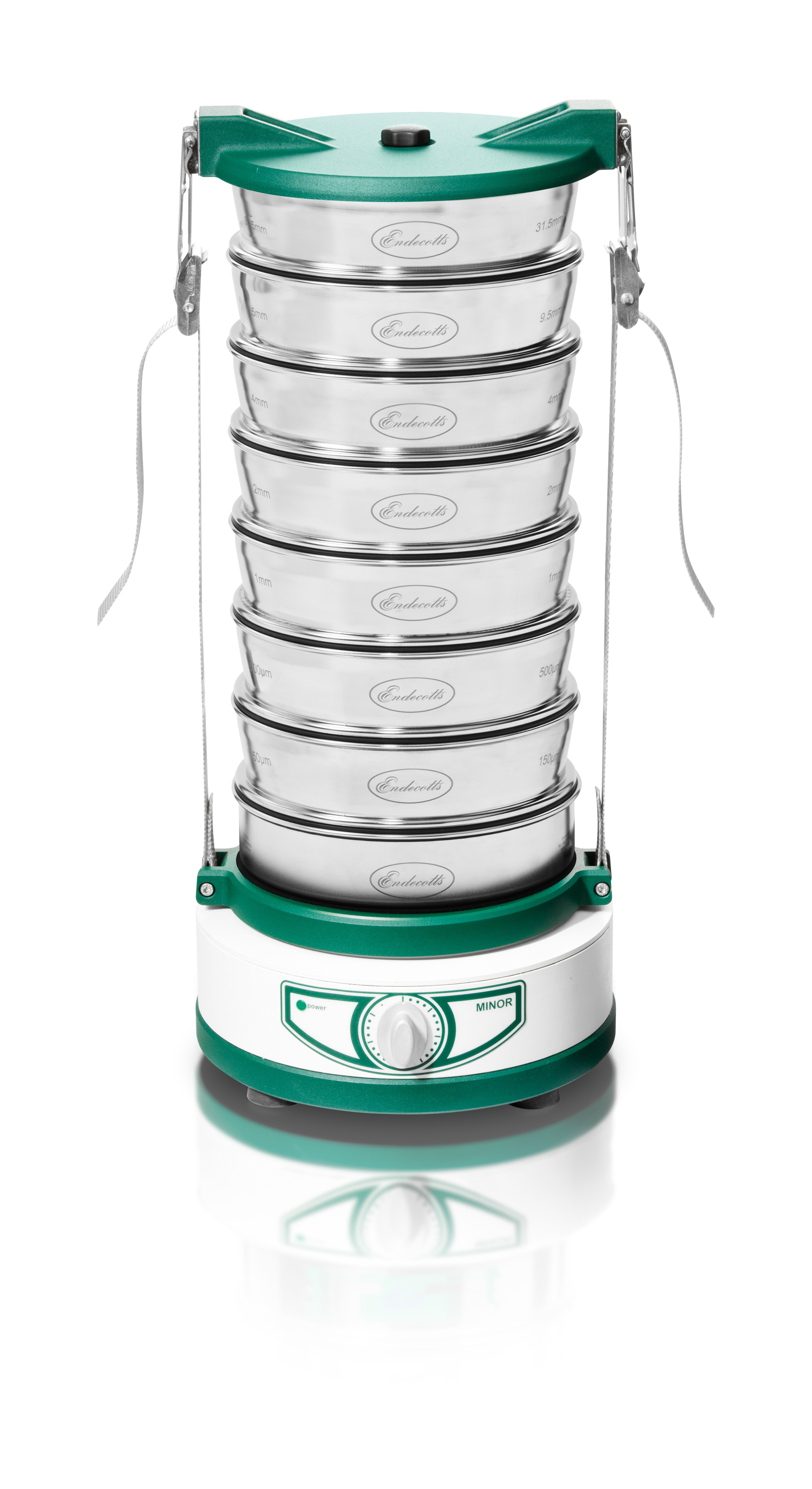 Endecotts Minor 200 laboratory sieve shaker on white background