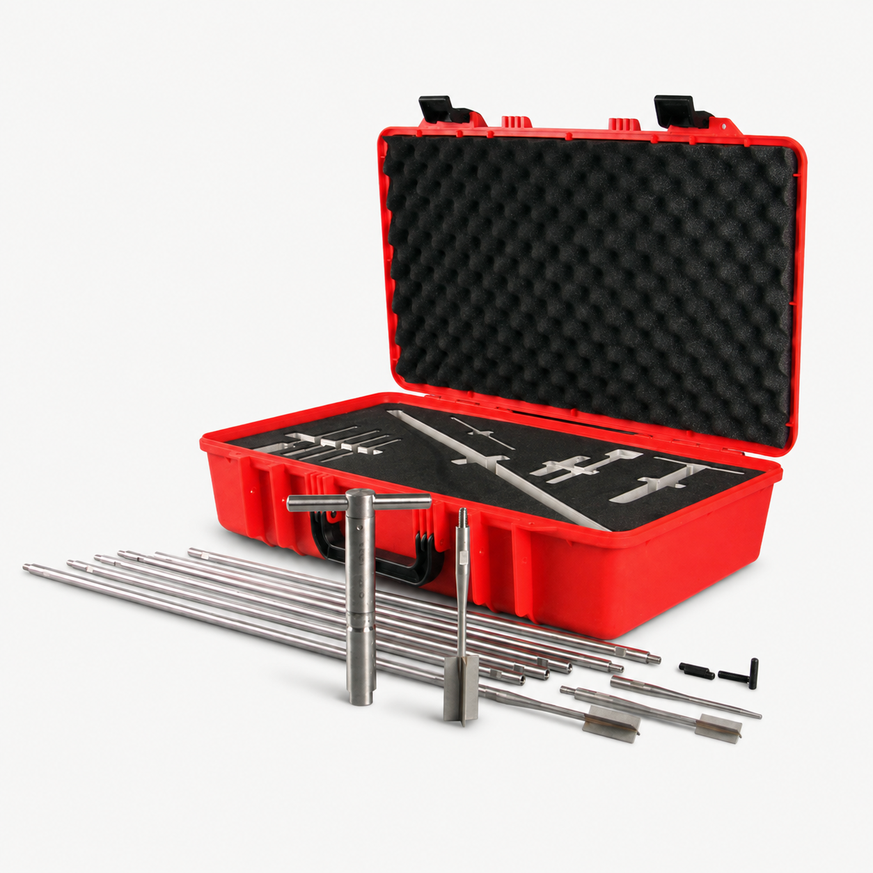 Field Vane Shear Tester kit with carrying case, rods and interchangeable vanes